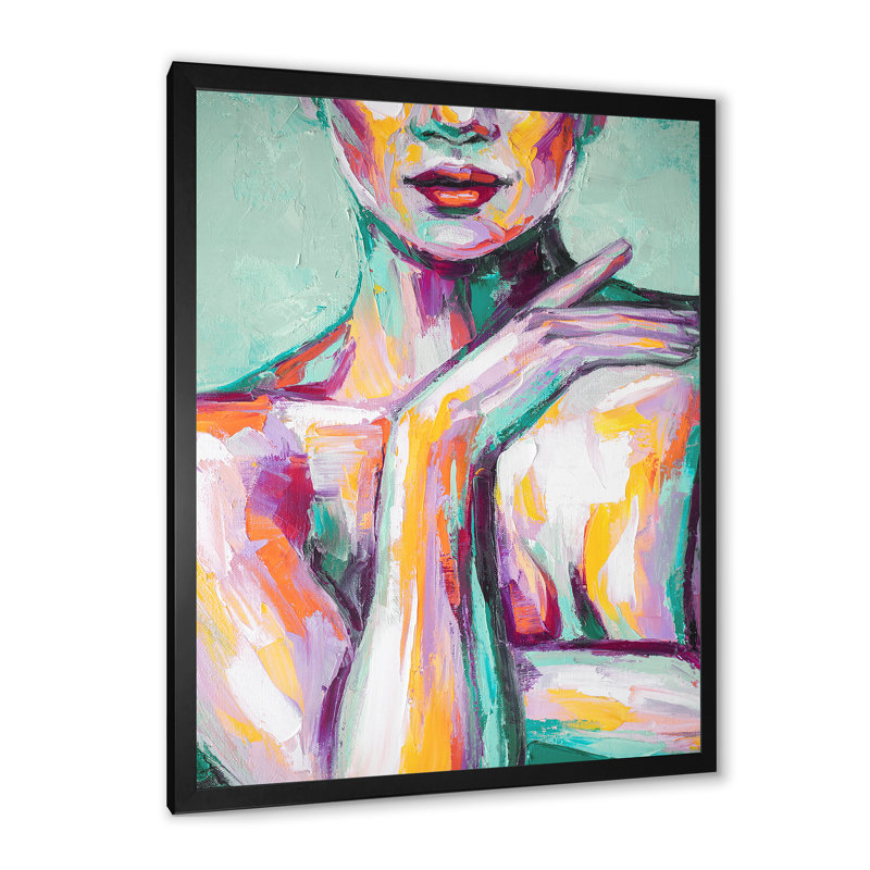 Pastel istic Seduction Woman III - Peinture, Cadre photo noir, H 20 po x l 12 po x P 1 po