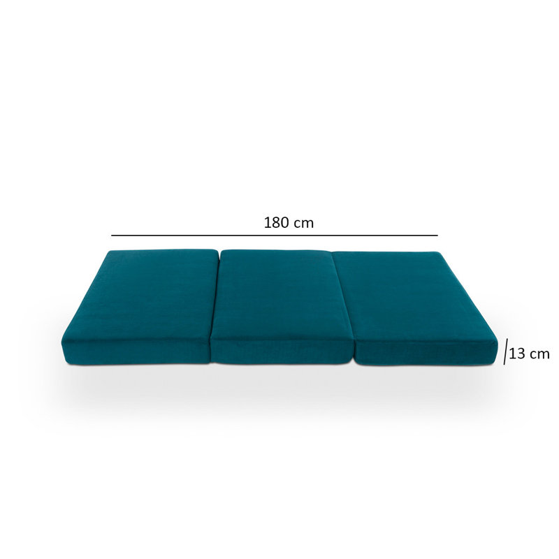 Repose-pieds rectangulaire de 35,4 po de largeur, 100% polyester vert pétrole