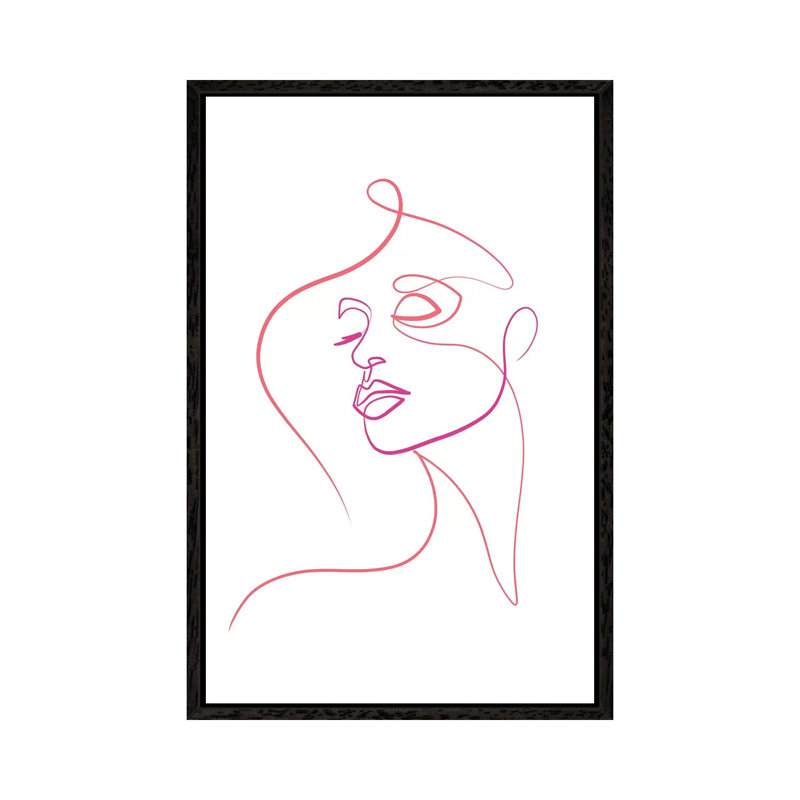 Femme Face I by Dane Khy - Print on Canvas, Black Framed, 66.04cm H x 45.72cm W x 3.81cm D