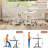 Manual Height Adjustable Standing Desk with Storage Shelf, Portable Mobile Computer Desk-974665865