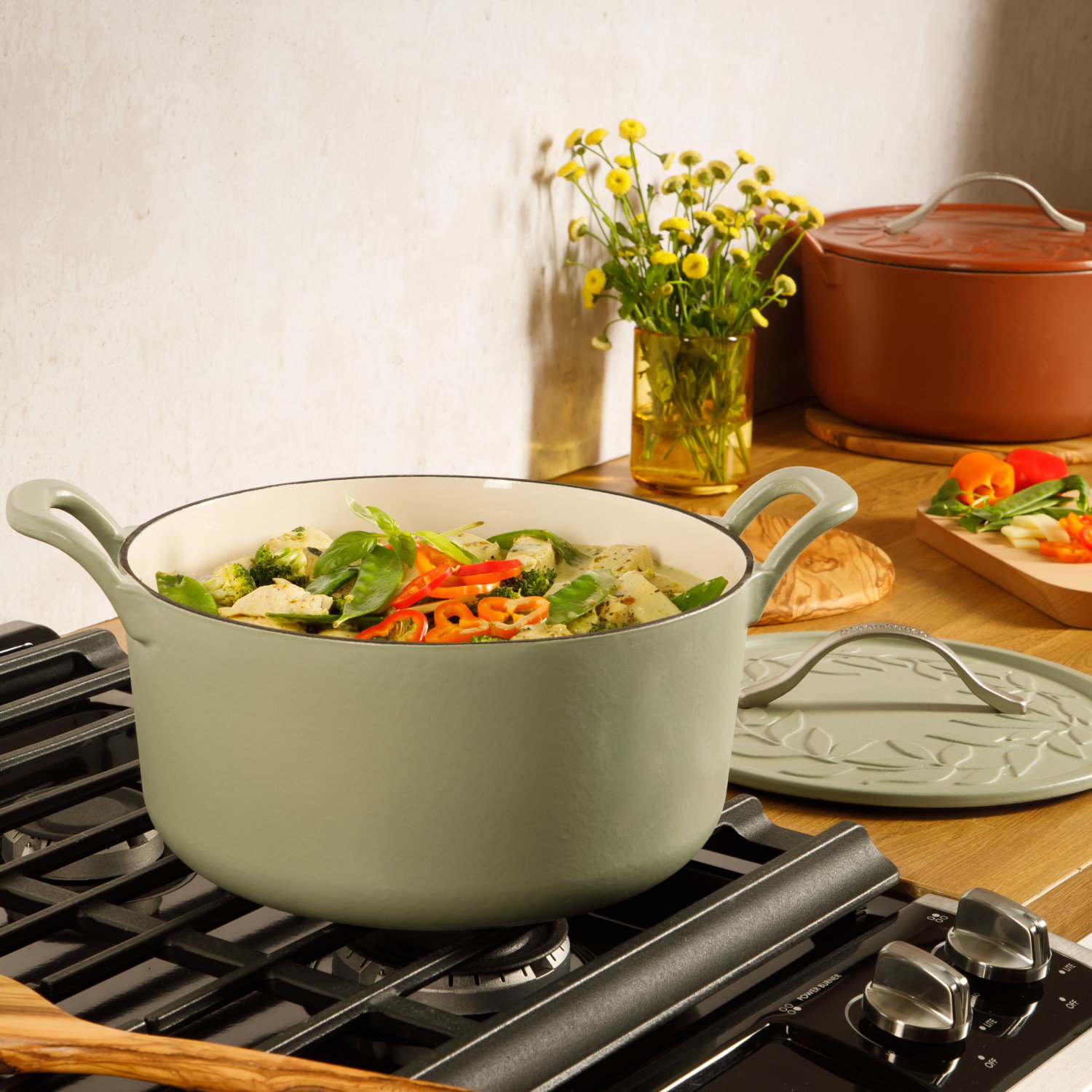 Enameled Cast Iron Dutch Oven, Green