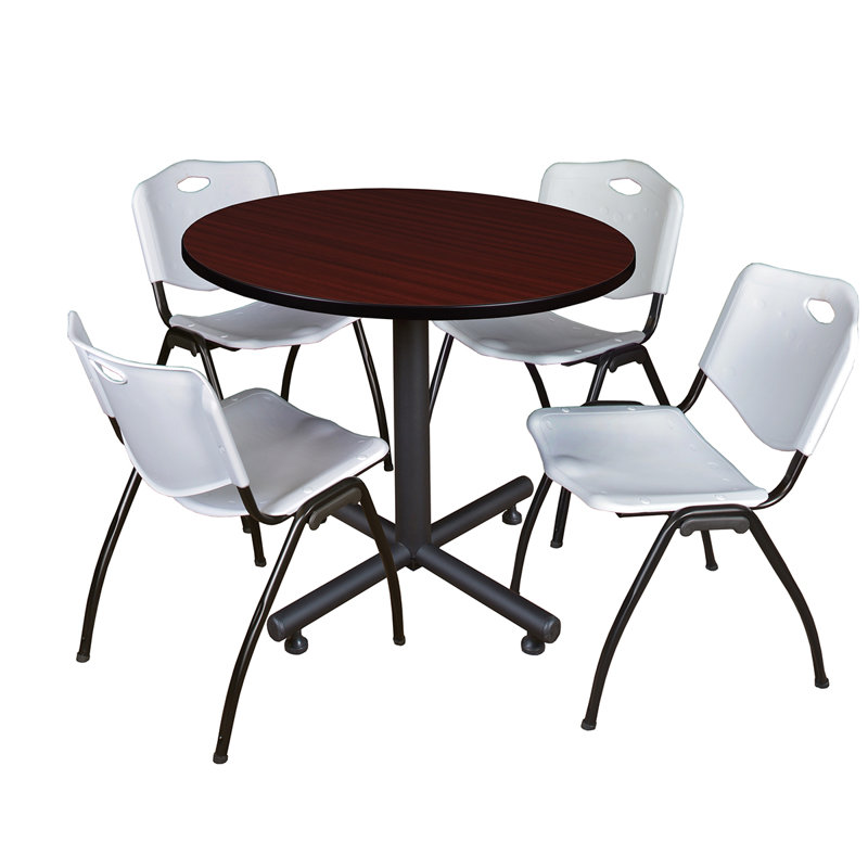 Table de salle de repos Nicklo, Acajou, Gris, 29" H x 36" L x 36" D