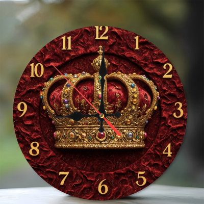 Couronne de bijoux sur cadran rouge