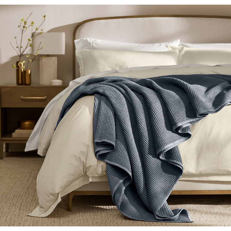 Waffle Bed Blanket, Mineral, King