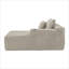 37.5-Inch Right Facing Chaise Longue, Plush Camel Velvet with Cup Holder, Flexible Matching, for Living Room Use