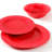 Gibson Studio California Mauna 12-Piece Melamine Dinnerware Set, Red (2 Pack)