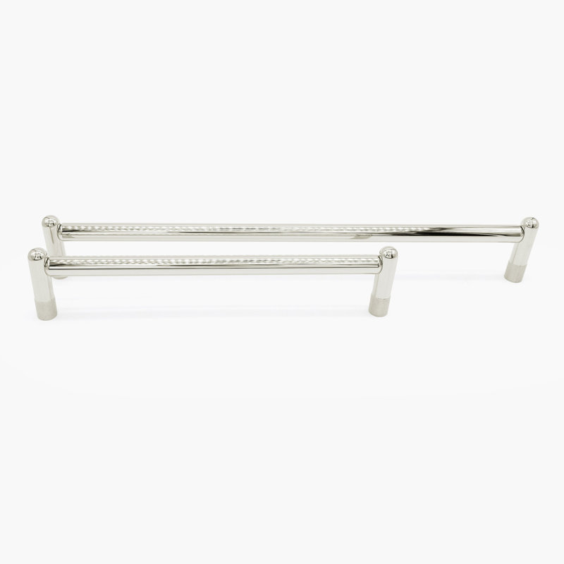 Knurled Appliance Pull, 18", Polished Nickel