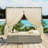 Outdoor metal frame rattan weave daybed-378081798-378081799