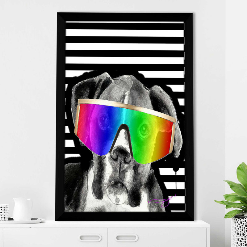 " Boxer (Vertical) " by By Jodi, Black Framed, 27.5" H x 21.5" W x 0.75" D