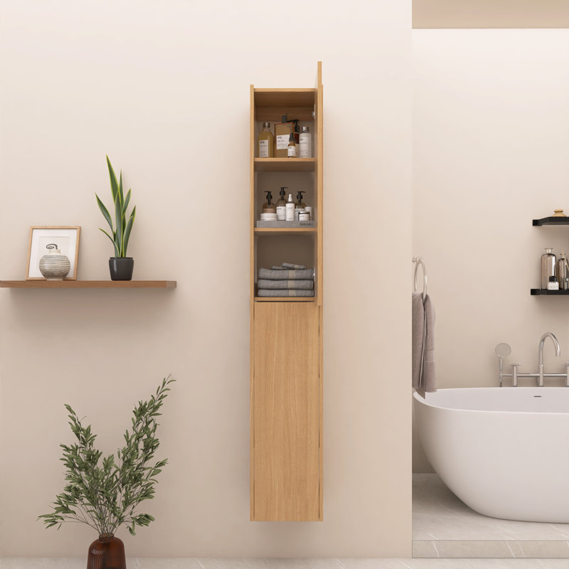 Combo armoire murale 24 po avec portes à fermeture douce et tablettes internes, Original Oak