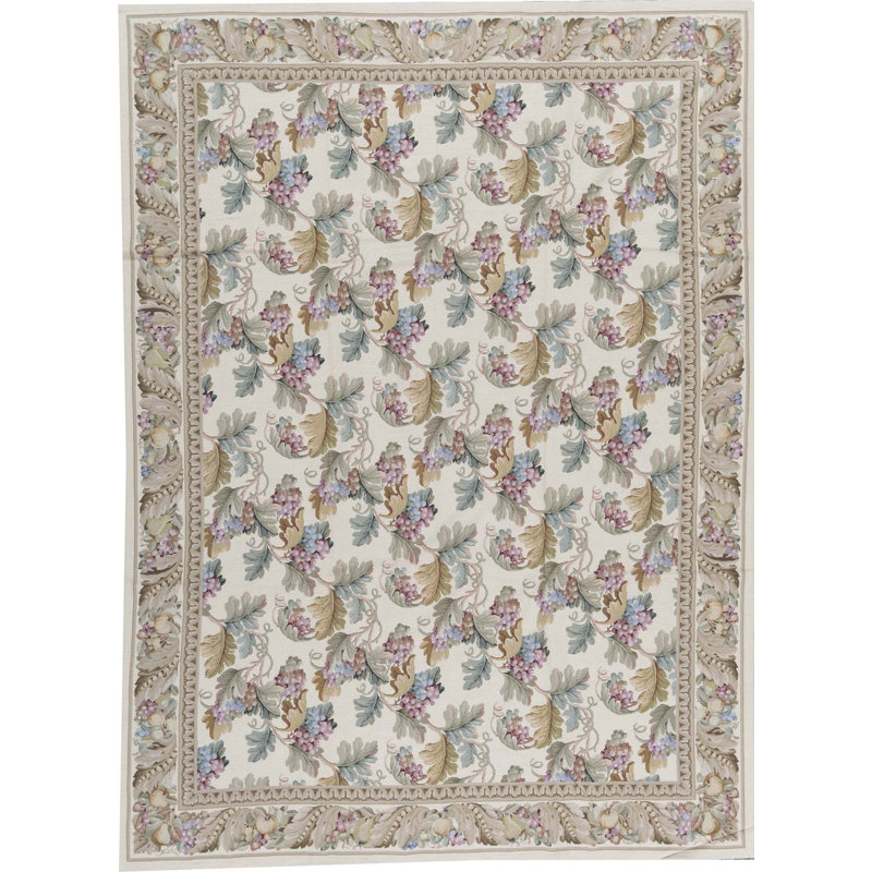 Tapis beige et beige noué à la main de haute qualité