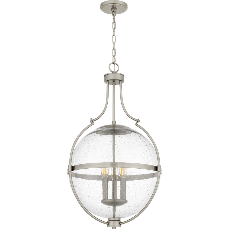 Luminaire suspendu 3 lumières Abrakata, Nickel brossé