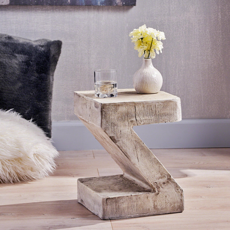 Concrete Side Table - Sophisticated Outdoor End Tables For Patio, Stone Side Table Versatile Accent Desk