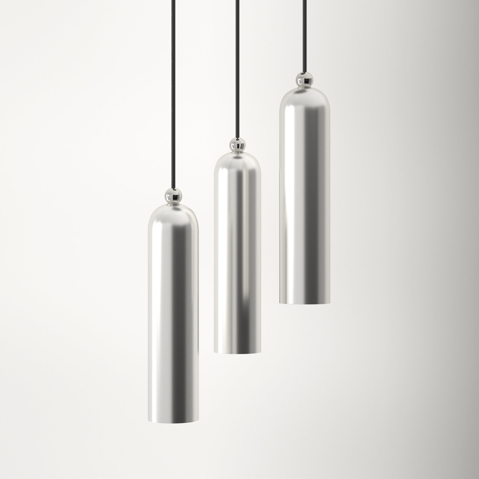 Halle 3 Light Metal Dimmable Pendant, Brushed Nickel