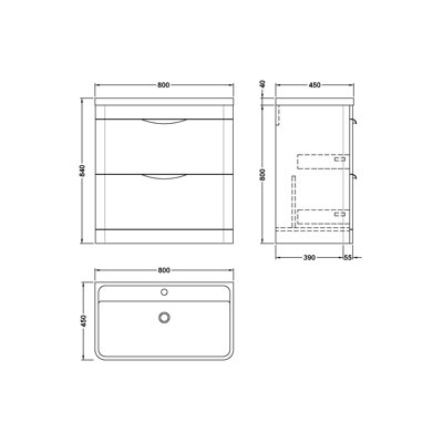 Parade 800mm Single Bathroom Vanity with Integrated Polymarble Basin