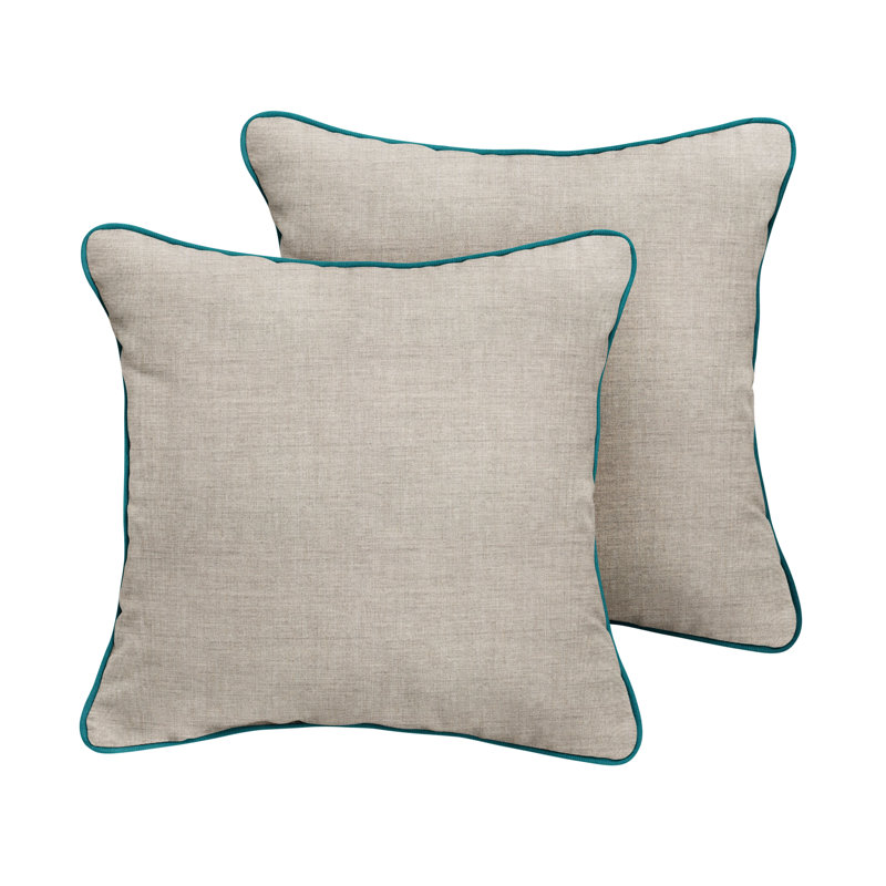 Hardin Sunbrella® Outdoor Reversible Throw Pillow, 18" x 18", Cast Silver Sunbrella Plainweave