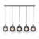 Veneto 5-Light Linear Pendant - Clear Glass with Frosted Diffuser Shade