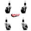 Ensemble de roulettes extensibles pivotantes à roue pivotante de 3 pouces 1-1 / 2 pouces 2 pouces SCC