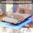 Floating Bed Frame With Led Lights For Kids Bedroom,Metal Platform Bed Frame With 4 Mattress Slide Stopper,No Box Spring Needed,Black-231207018