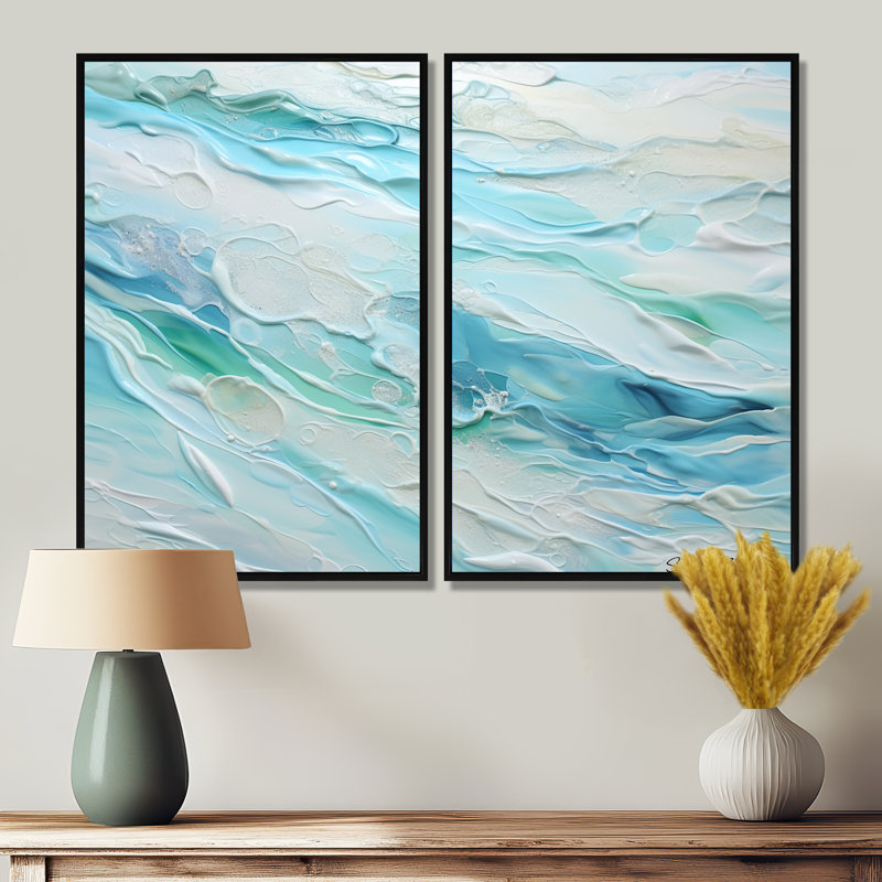 «Ocean Charm», impression sur toile, océan côtier, H 36 po x l 48 po, Reproduction encadrée sans passe-partout, Noir