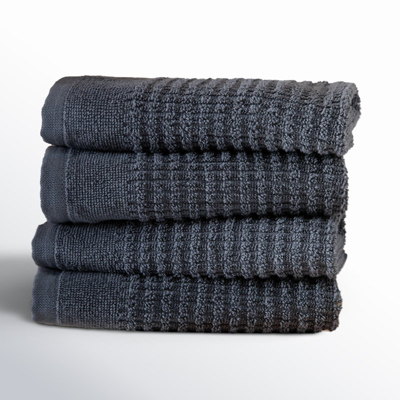 Earline Turkish Cotton Midweight Washcloth, Gray