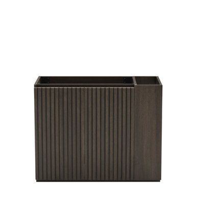 Meuble-lavabo suspendu moderne de 91 cm (36 po), tiroirs noirs doux, préassemblé, panneaux de particules de qualité E1, laque à base d'eau E0, poignée centrale dissimulée, lavabo de 12 cm (4,7 po) de profondeur, comptoir en granit intégré.