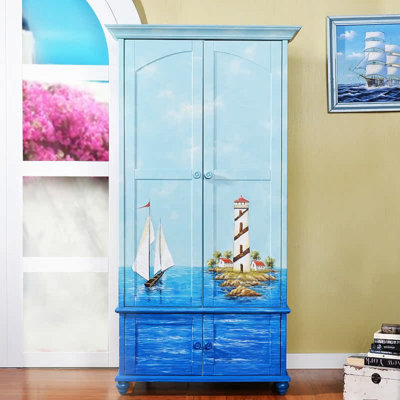 American Country Style Blue Wardrobe