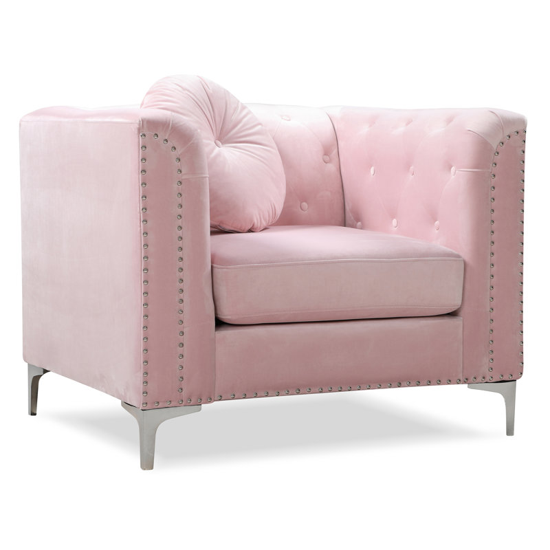 Fauteuil contemporain incliné, Rose