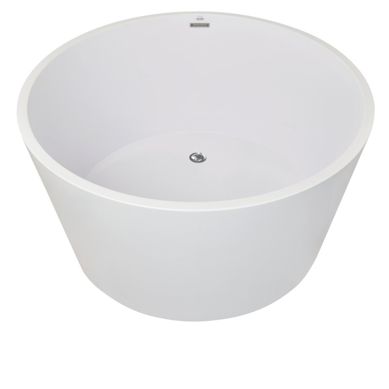 Mizu 52'' L Freestanding Soaking Bathtub, Glossy White, White