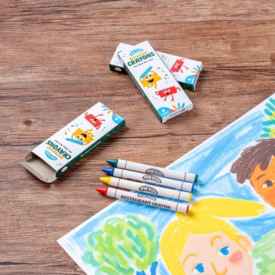 Restaurantware Assorted Crayons 100 Count 3.5 Inch 4 Pack of Non-Toxic Crayons, Wax Assorted Colors Dining Essentials For Little Ones Red Yellow Blue Green Colors Entertainment Pack
