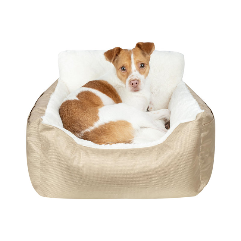 Brown Soft Sided Adjustable Dog Car Booster Seat