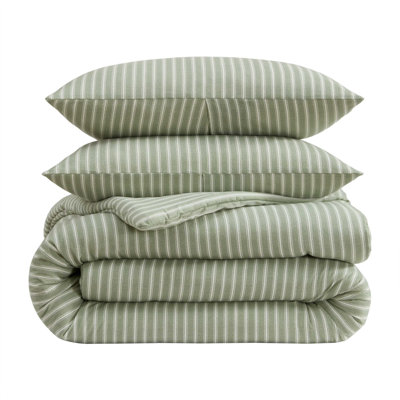 Laura Ashley Mulholland Plaid Cotton Flannel Reversible Comforter Set