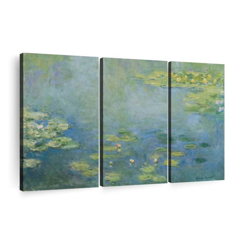 "Nymphéas III" sur toile, H 45 po x l 28 po