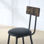 Ensemble de table de bar et tabourets ronds de couleur brune avec tablette de rangement, structure en métal, 2 places, empreinte compacte de 24,17 pouces