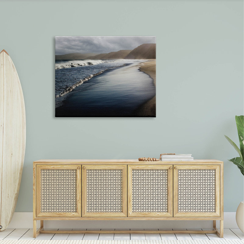 «Beach Foam Rolling Waves», estampe numérique par David Lorenz, H 36 po x l 48 po x P 1,5 po, Toile tendue