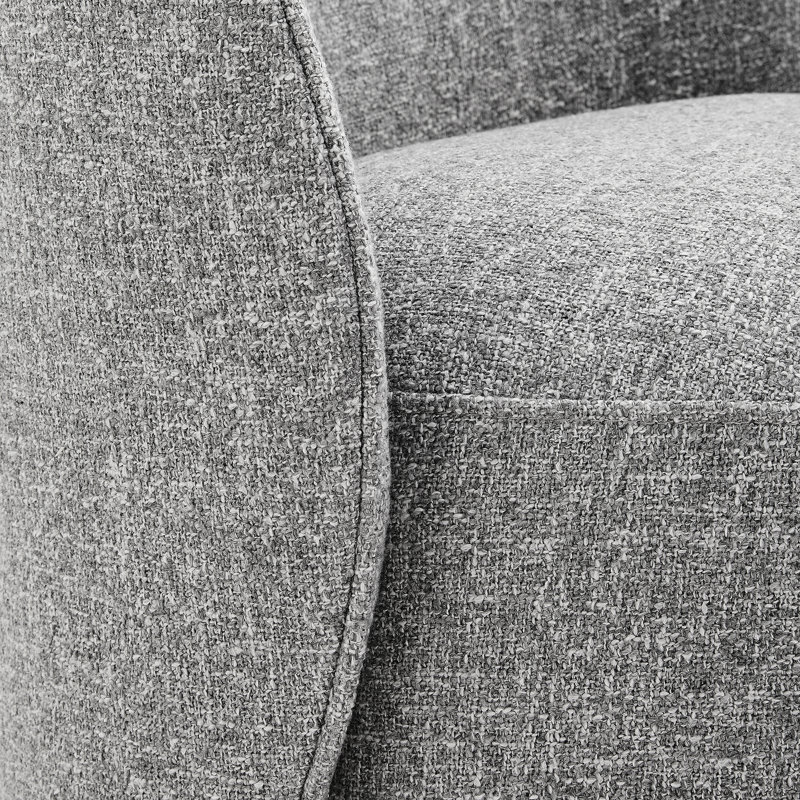 Chaise d'appoint rembourrée avec roulettes pivotantes Lola, Polyester gris Nathan