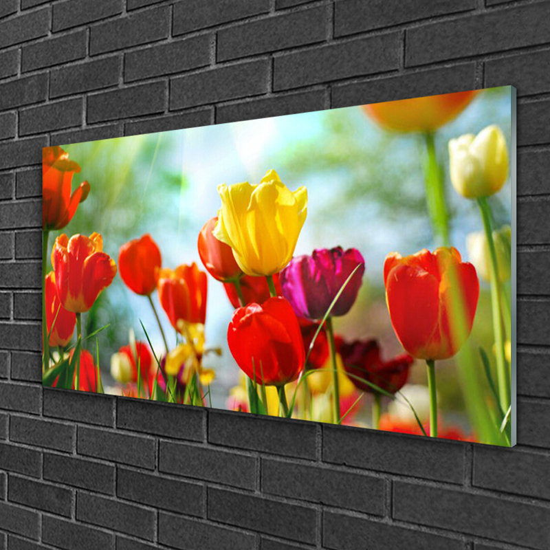 Floral Flowers - Unframed Photograph on Glass