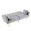 Instructions d'assemblage pour canapé confortable en velours gris avec base en métal et sièges spacieux-158740924