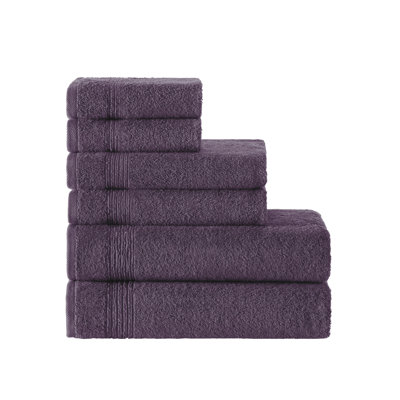 Ozdilek 6-Piece Bath Towel Set, 2 Bath, 2 Hand, 2 Wash, 100% Cotton Turkish Towels, 2 Bath Towels (27x54/), 2 Hand Towels (16x30), 2 Washcloths (13x13) (Orchid Purple)