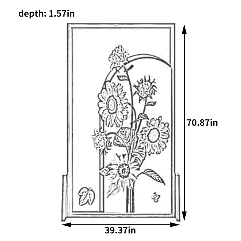 Dajahnae, 70.87" H x 39.37" W x 1.57" D