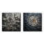 Spiritual Grey Geode Stone Minimalisme - Fractals Square, ensemble de 2 collages-554614575-554614574