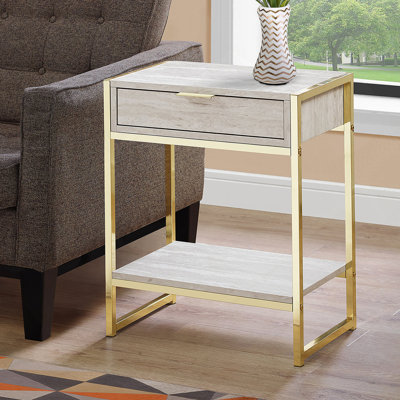 Table d'appoint polyvalente pour table d'appoint, de bout ou de chevet avec tiroir de rangement et design contemporain