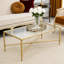 Glass Top Rectangular Coffee Table with Metal Frame Four Leg Low Coffee Table 60x120cm