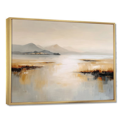 «Brown Grey Sunset Over Flathead Lake», art sur toile, paysage brun