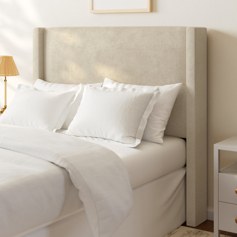 Benson Upholstered Headboard, Full, Milsap Canvas Sustain® Tweed