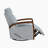Oudant 31" Modern & Contemporary Boucle Fabric Swivel Glider Reclining Chair with Wooden Arms in Brown Finish & 360-Degree Swivel