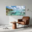 Ensemble de 1 tableau sur toile représentant un lagon tropical-129070815-129070816