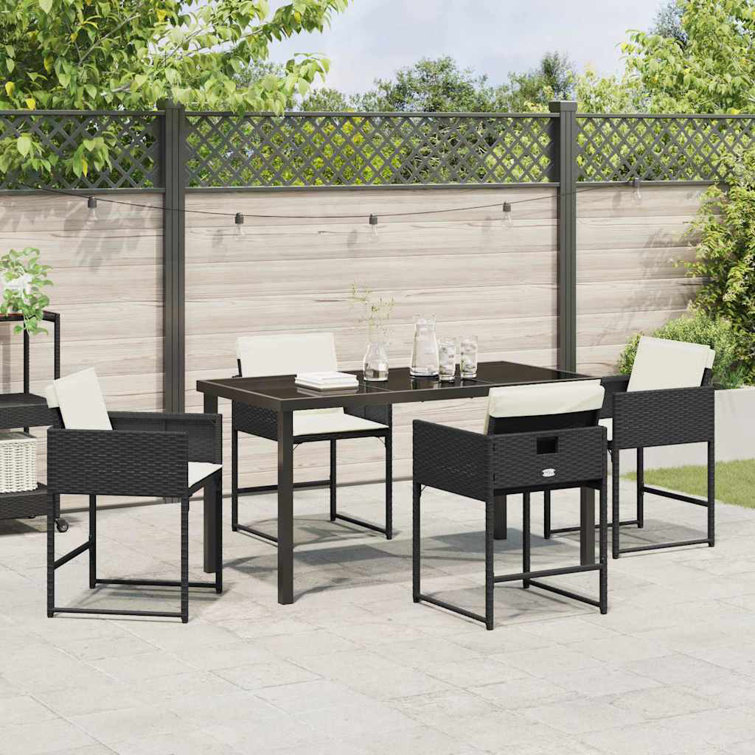 Garden Dining Set 5 Pcs Poly Rattan