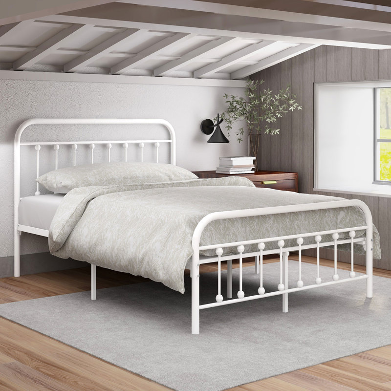 Mcdowell Metal Spindle Bed, White, Full