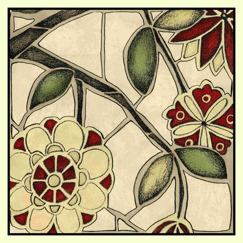 Floral mosaïque IV, H 12 po x l 12 po